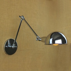 Loft Retro Industrial Swing Arm Chrome Wall Lamp Fixture