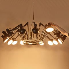 Modern Big Spider LED Chandelier Ceiling Light Retractable Pendant Lamp Black/White
