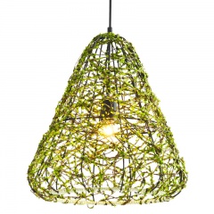 Green Cage Rattan Pendant Lamp Lighting