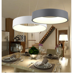 Modern Circle LED Chandelier Acrylic Bedroom Pendant Ceiling Lamp Home Fixtures