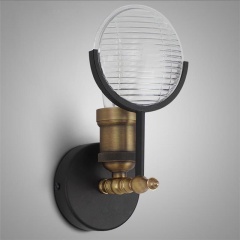 Industry Glass Wall Sconces Retro Metal Beside Lamp Wall Fixture Lighting