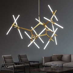 Modern Glass Branch Chandelier Metal Pendant Light Industrial Ceiling Fixtures Black/Gold