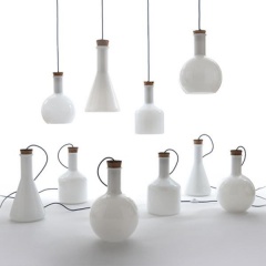 White Opaque Glass Labware Pendant Light