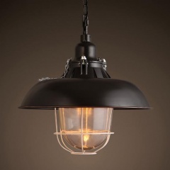 Glass Shade Industrial Pendant Light (short)