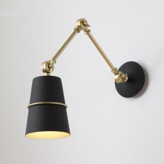 Sketch Ringed Shade Wall Light Sconce - black and bronze