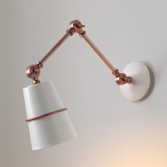 Sketch Ringed Shade Wall Light Sconce - white and rose gold