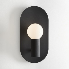 Plate Matte Black Wall Sconce