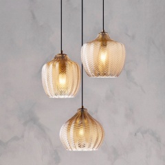 Mid Century Glass Shade Pendant Light