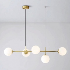 Olive Tree Branch Milky Glass Mid century modern Kitchen Island Pendant Light
