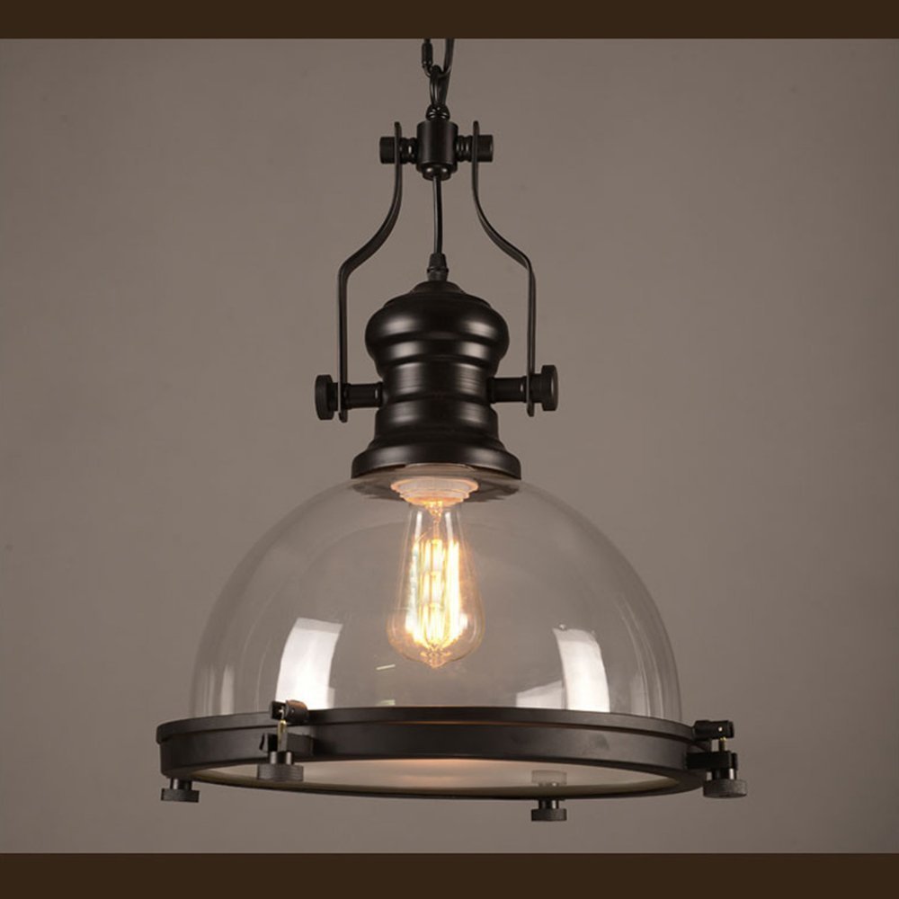 Retro Large Vintage Hanging Ceiling Lamp Chandelier With Clear Cover Bottom Chain