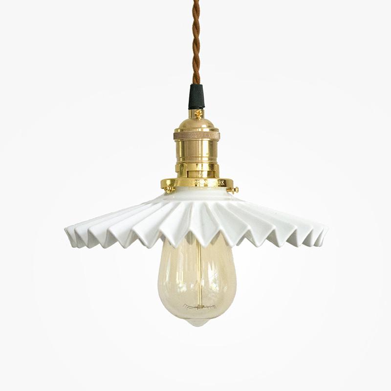 Ceramic fluted Pendant Light