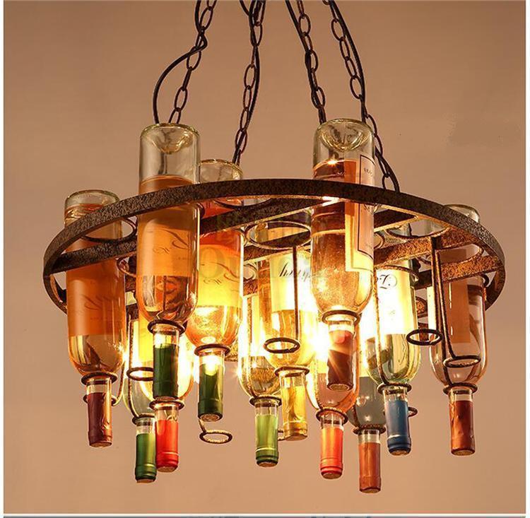 Vintage Style Wine Bottle Kitchen Dining Round Pendant Lamp Lighting