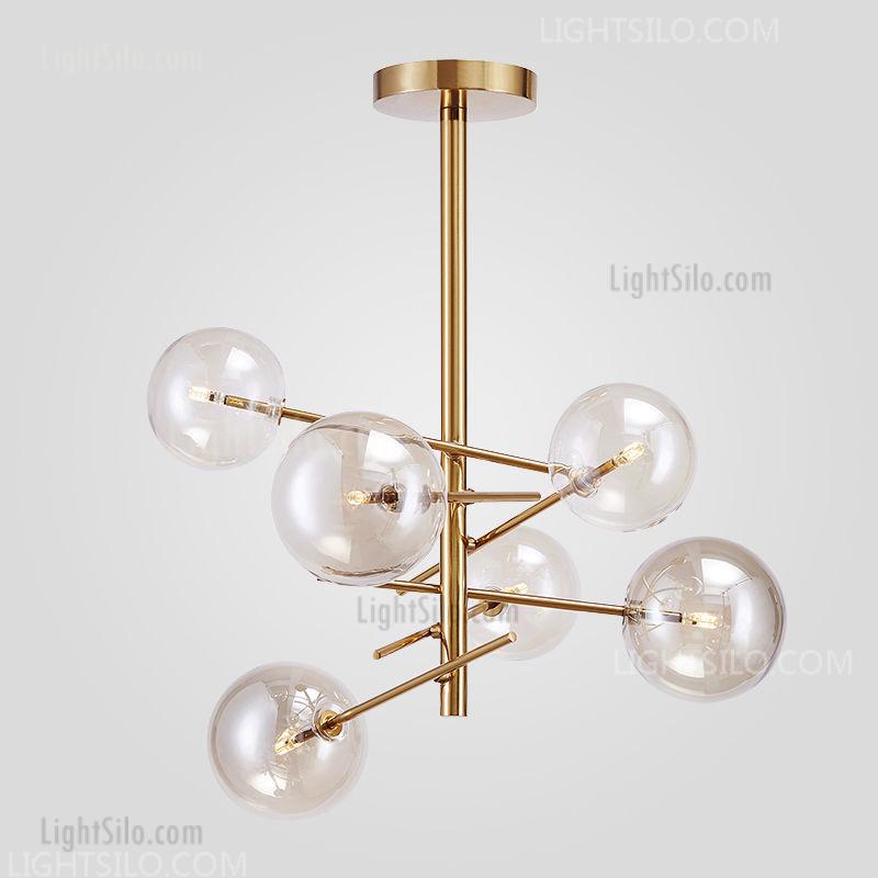 Modern Gloden 6 Glass Pendant Light Ceiling Fixtures