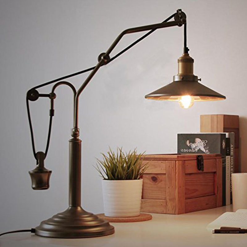 Vintage Adjule Desk Lamp Table Light Antique Loft Farmhouse Fixture