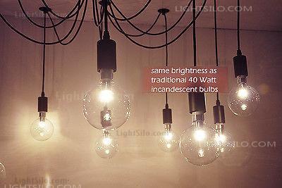 Large Round LED Bulbs G95 5W - Classic Edison Bulb Inspired (3, 6, or 10 pack)