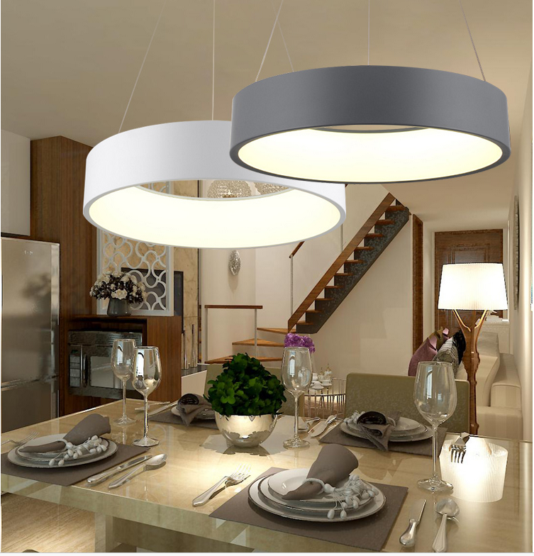 Modern Circle LED Chandelier Acrylic Bedroom Pendant Ceiling Lamp Home Fixtures