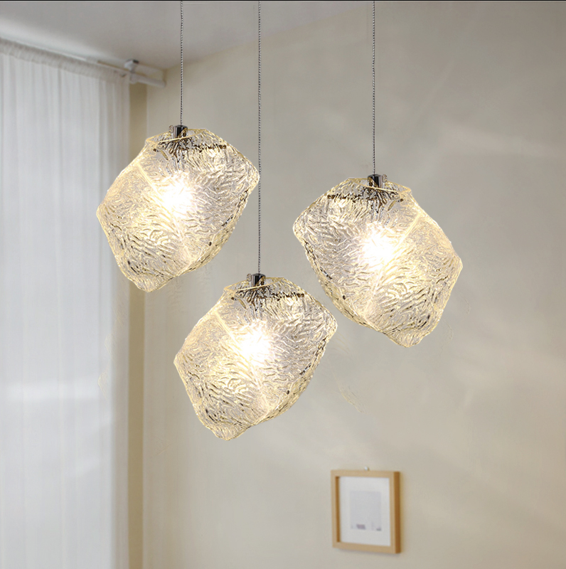 Bar Ice Cube Rock Lighting Mini Pendant Lamp Chandelier Restaurant Ceiling Light