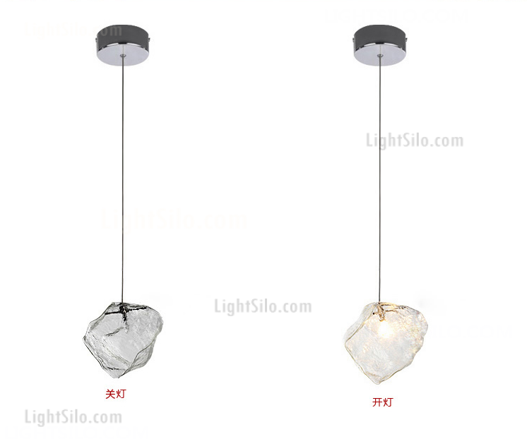 Bar Ice Cube Rock Lighting Mini Pendant Lamp Chandelier Restaurant Ceiling Light