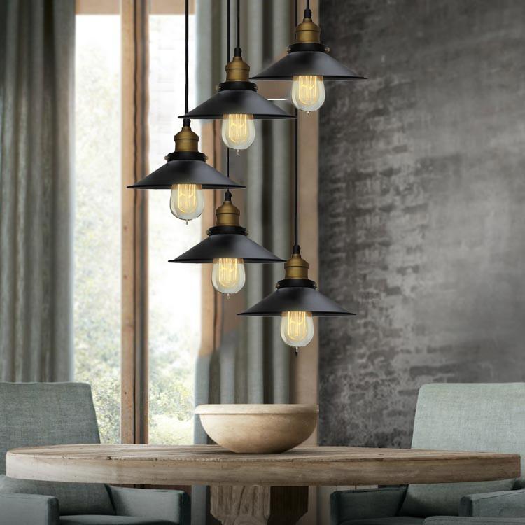 Industrial Shade Chandelier with 3 or 5 Lights