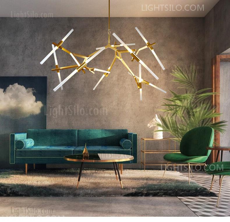 Modern Glass Chandeliers Metal Industrial Pendant Lighting Hanging Lamp Fixtures 