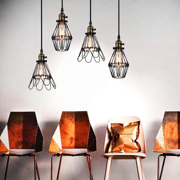 Metal Wire Cage Industrial Retro Pendant Light