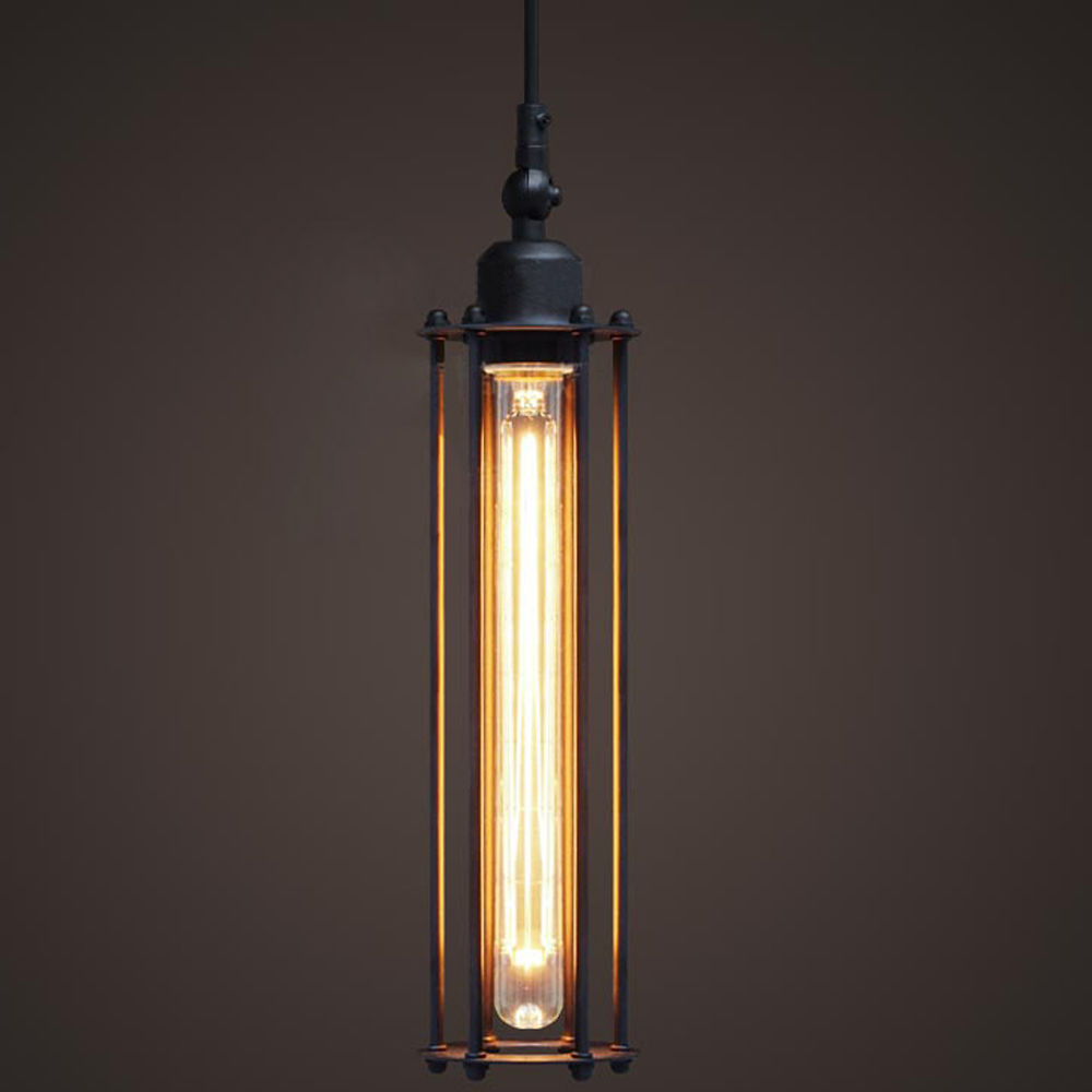 Vintage Industrial Metal Loft Bar Lamp Ceiling Pendant Light Cage Black