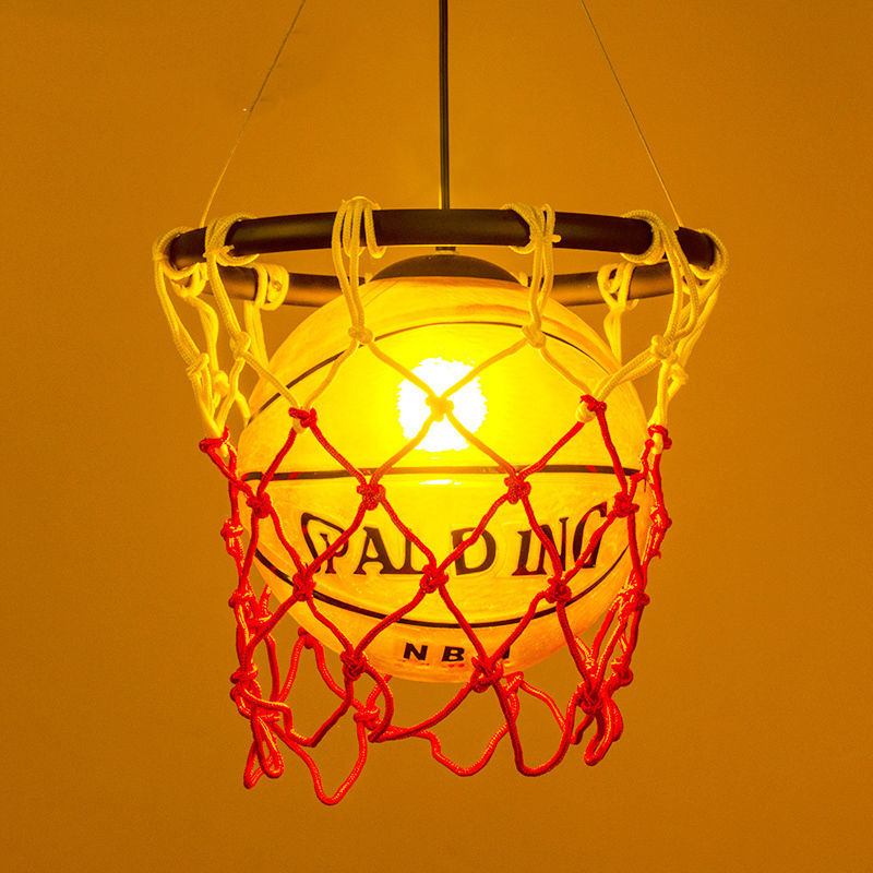 Vintage Basketball Pendant Light Acrylic Ceiling Lamp Retro Pendant Fixture