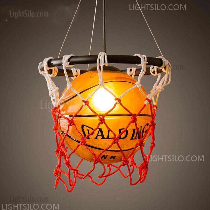 Vintage Basketball Pendant Light Acrylic Ceiling Lamp Retro Chandelier Fixture 