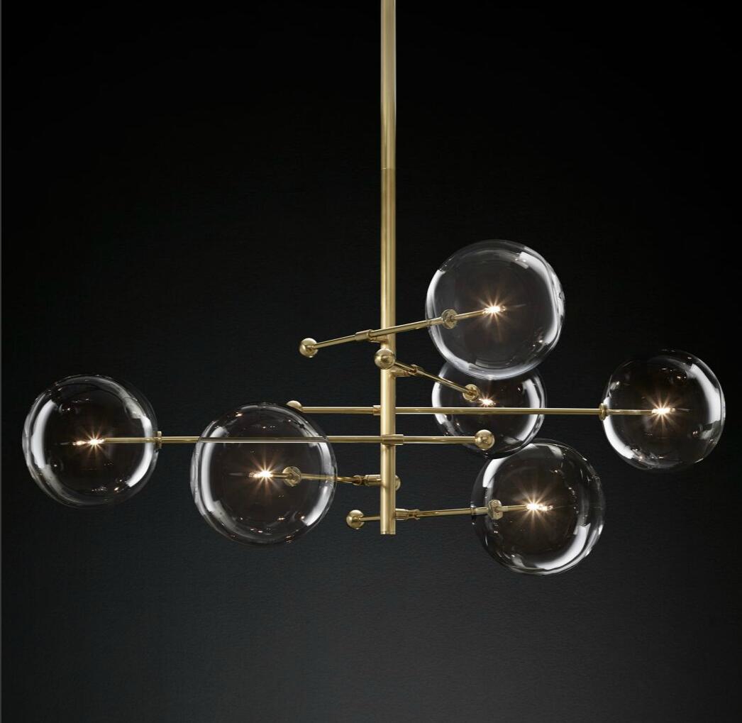 Blown Glass Globe Balance Chandelier