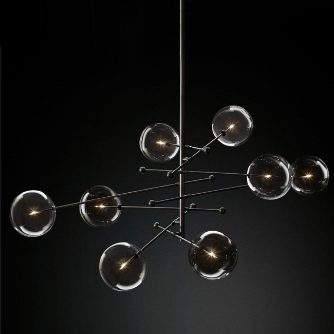 Blown Glass Globe Balance Chandelier