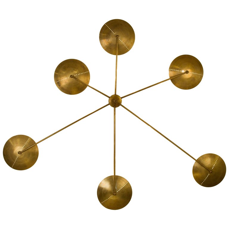 Mid Century Modern Italian Spider Wall Sconce In Natural Bras Mid Century Modern Italian Spider
