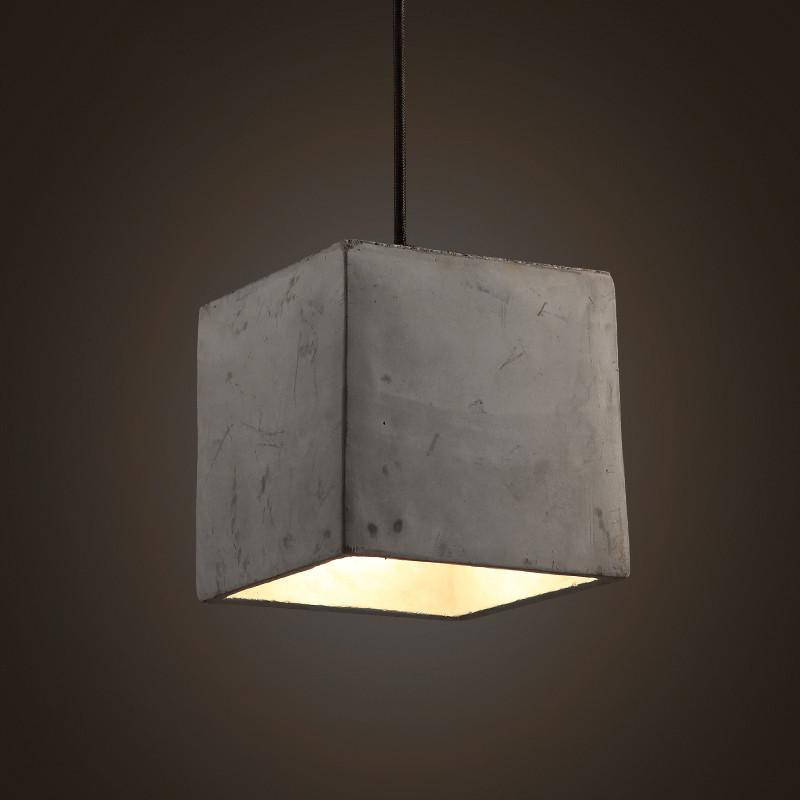 Concrete Cube Pendant Light