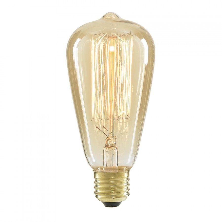 Classic Edison Filament Pear Shaped Bulb ST64 40W . Incandescent Tungsten