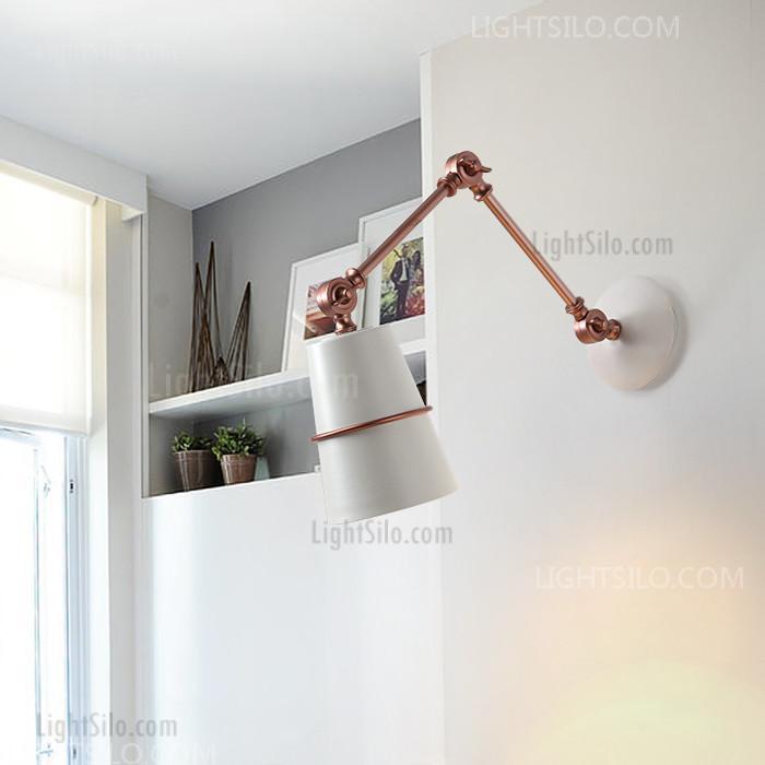 Sketch Ringed Shade Wall Light Sconce - white and rose gold