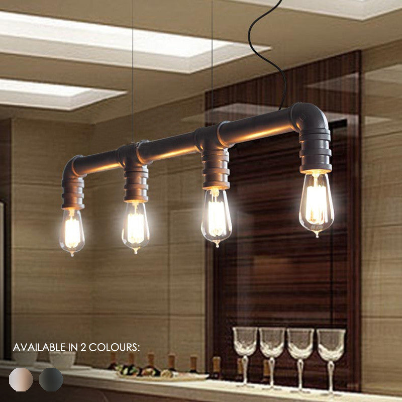 4 Head Water Pipe Industrial Pendant Lamp