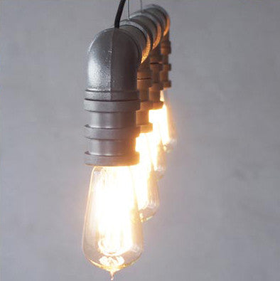 4 Head Water Pipe Industrial Pendant Lamp