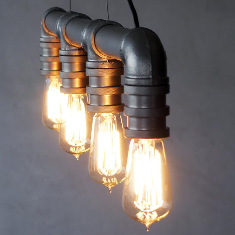 4 Head Water Pipe Industrial Pendant Lamp
