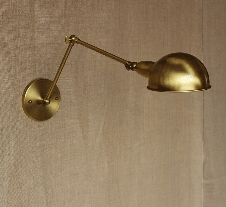 Brass Bare Bulb Industrial Wall Light