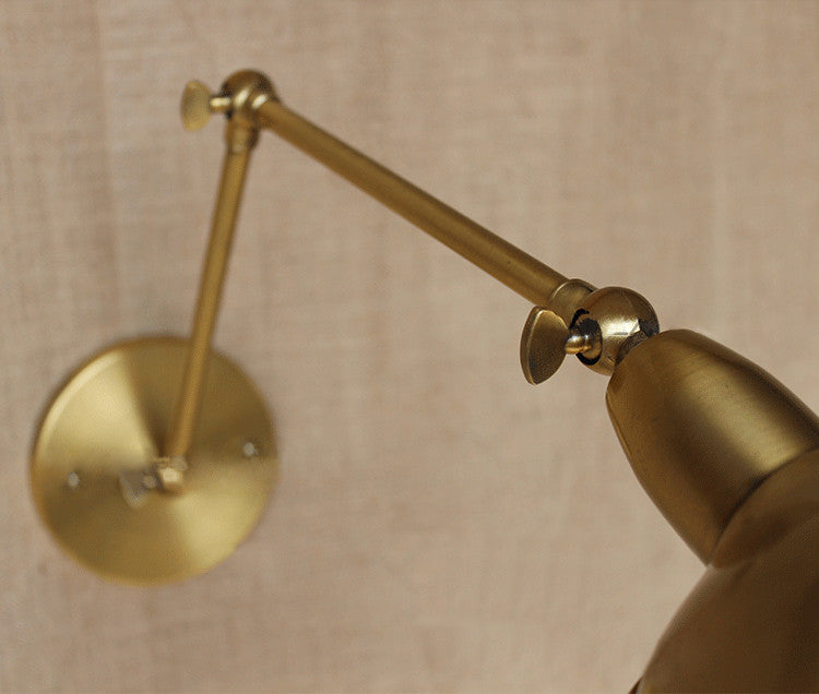 Brass Bare Bulb Industrial Wall Light