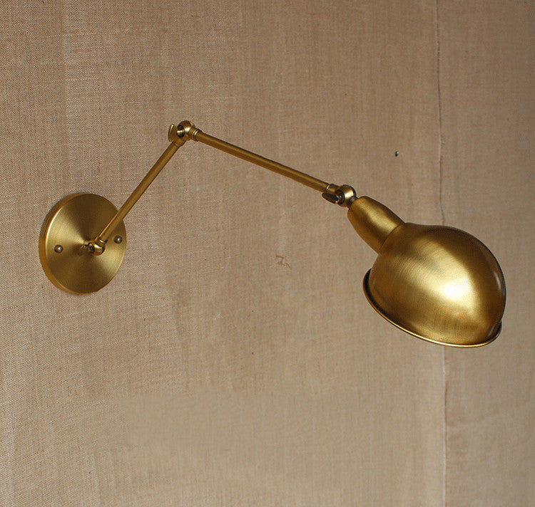 Brass Bare Bulb Industrial Wall Light
