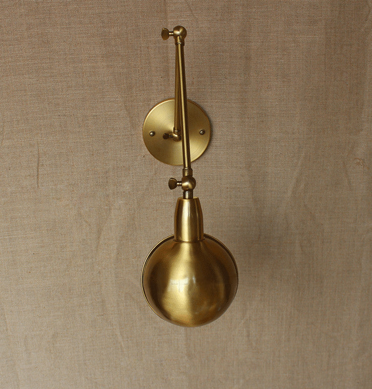 Brass Bare Bulb Industrial Wall Light
