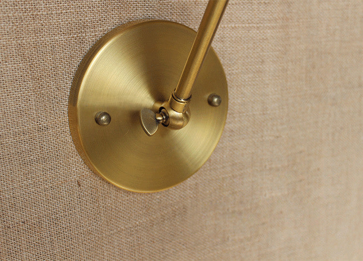 Brass Bare Bulb Industrial Wall Light