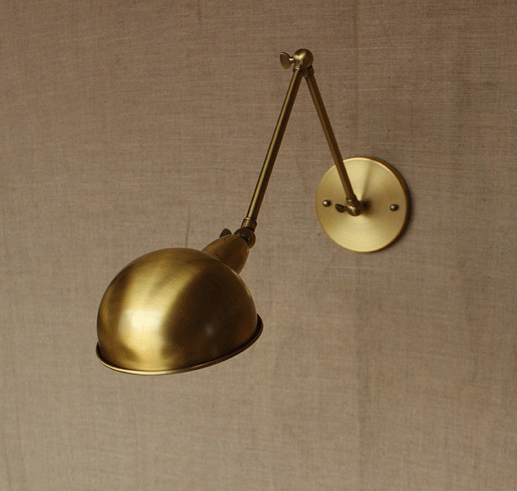 Brass Bare Bulb Industrial Wall Light