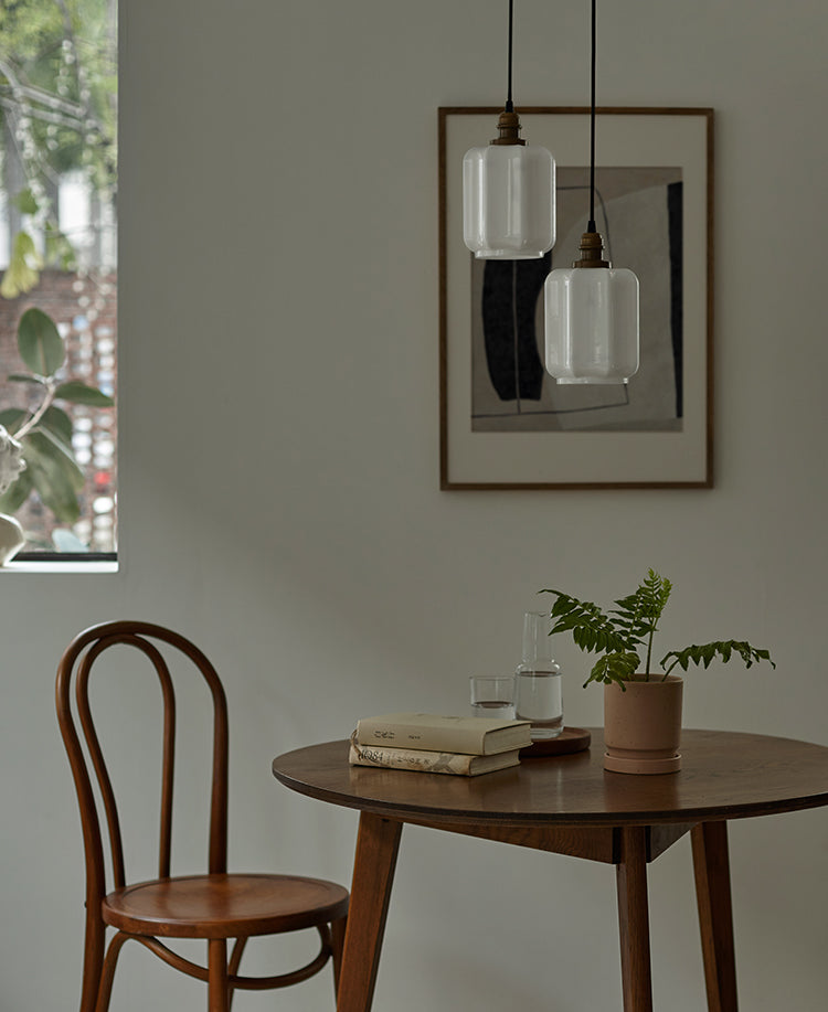 Clarice Art Deco Milk Glass Pendant Light
