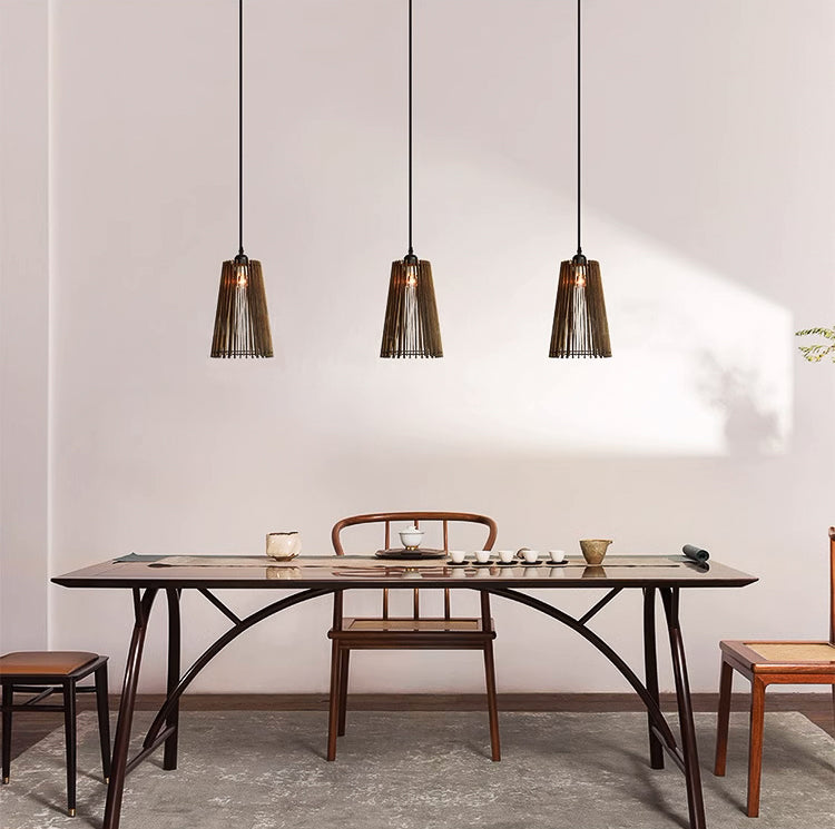 Kaho Wooden Shade Japandi Pendant Light