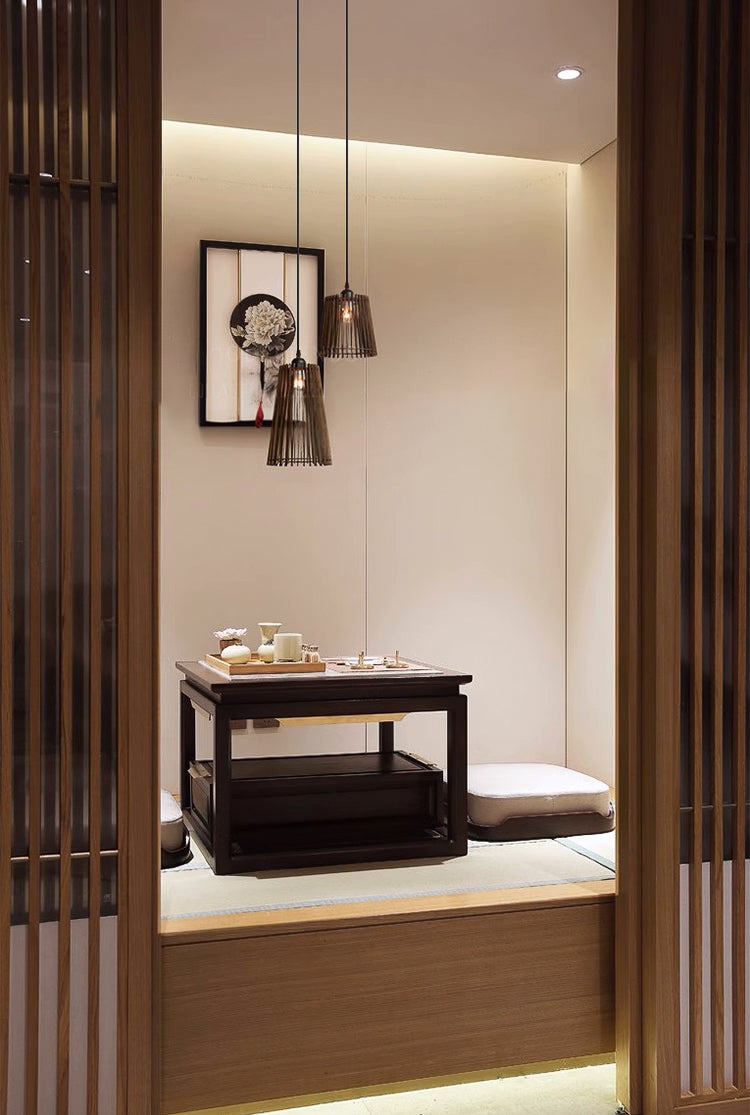 Kaho Wooden Shade Japandi Pendant Light