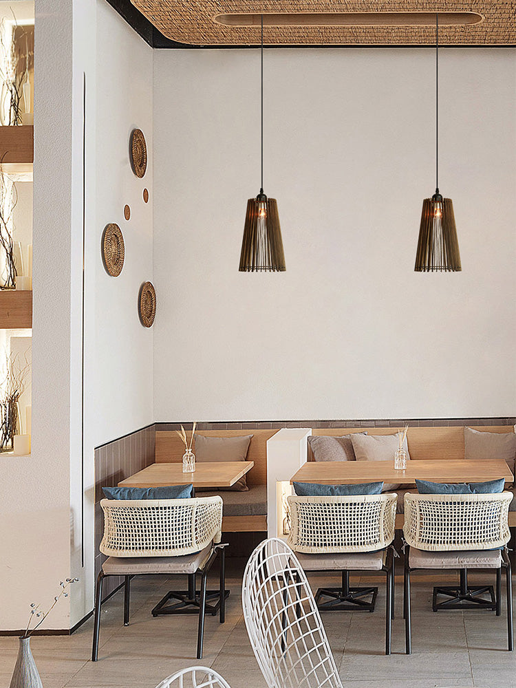 Kaho Wooden Shade Japandi Pendant Light