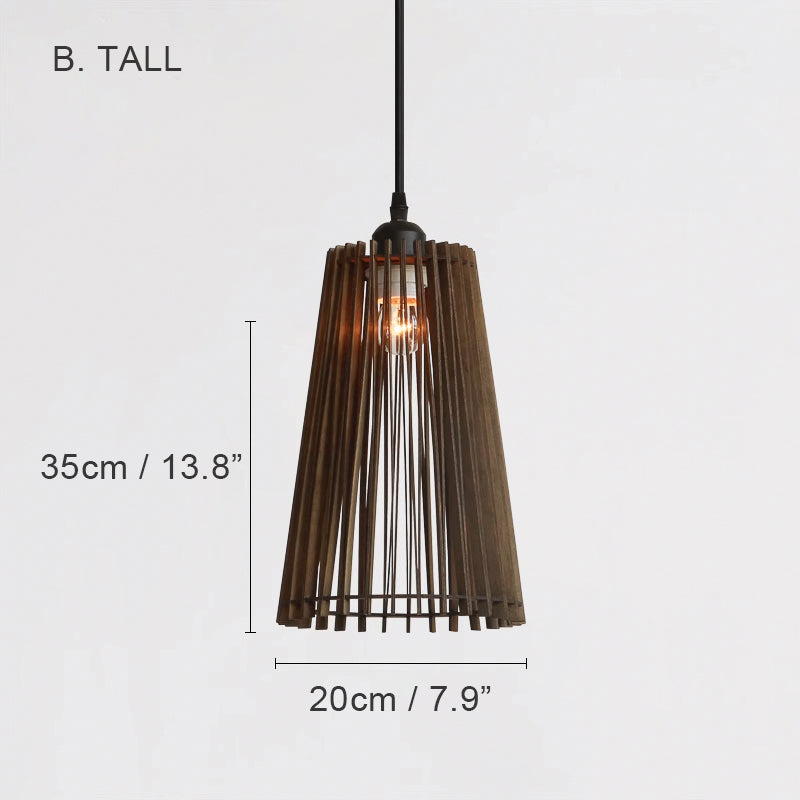Kaho Wooden Shade Japandi Pendant Light