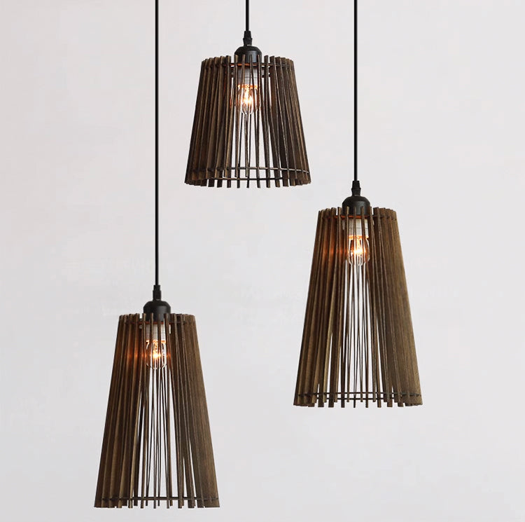 Kaho Wooden Shade Japandi Pendant Light