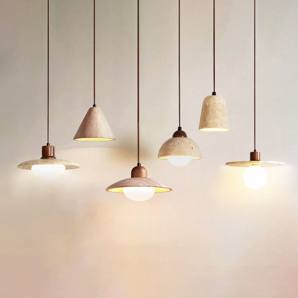 Sonoma Wood And Stone Minimalist Pendant Lights